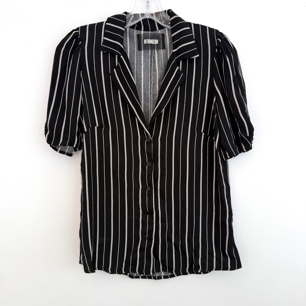 Reformation Striped Blouse